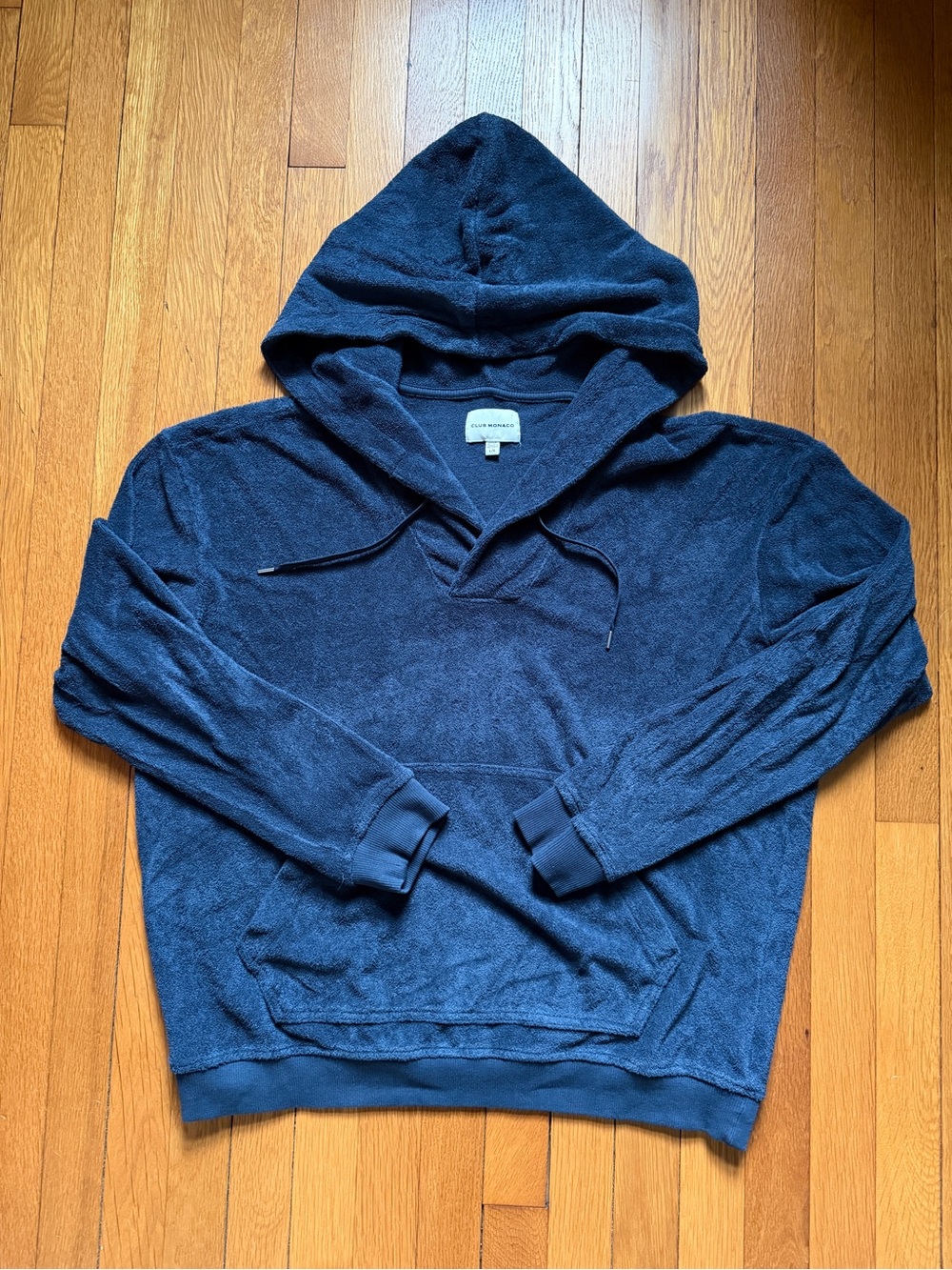 Men's Club Monaco Hooded Terry Pullover Shirt - Navy Blue
